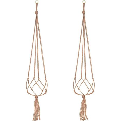 Lot de 2 suspensions pour plantes en macramé, pots suspendus, pour suspensions florales (1/5)