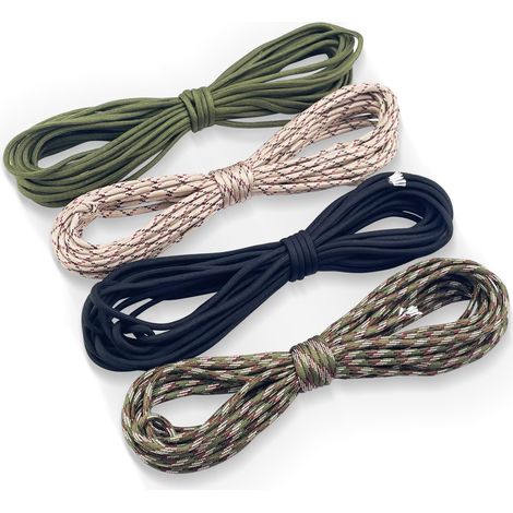 4 Pièces Paracorde 4 mm, Nylon Paracord, Corde 100% Nylon, Corde Extérieure avec 7 Brins, Multifonction Paracordes, Max 250 kg, Plusieurs Couleurs, Idéal pour l'Artisanat Le Camping (40M) (1/5)