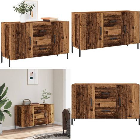 Aparador de madera de ingeniería envejecida 100x36x60 cm - Aparador de madera - Madera de ingeniería