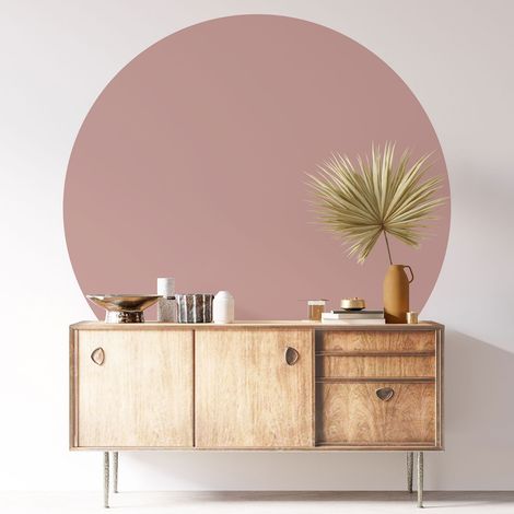 Sticker mural rond / cercle - Couleur Tendance - Diamètre 30 cm - Adhésif MAT (1/3)