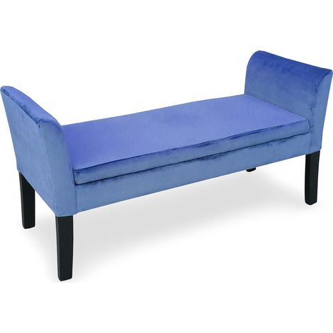 Banc coffre Idor Velours Bleu