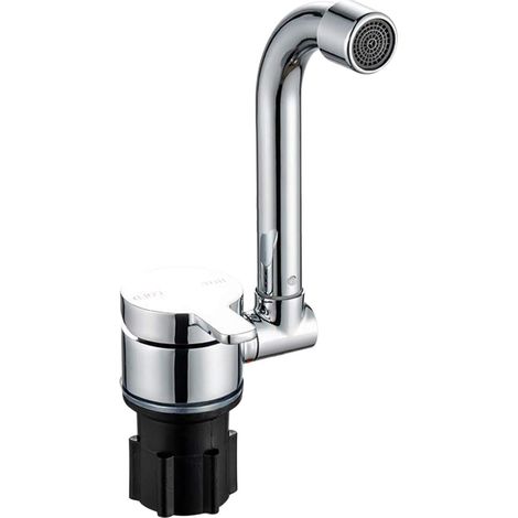 Robinet Pliable pour Camping-Car Rotation 360 ° de Cuisine évier Robinets d'eau à Une poignée avec Tuyau d'arrivée Froide et Chaude pivotant (1/5)