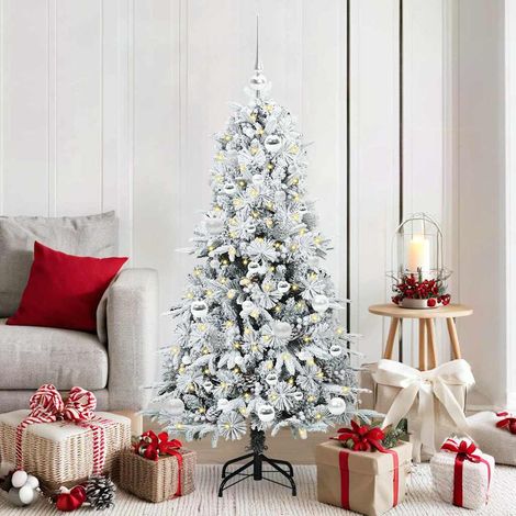 Künstlicher klappbarer Weihnachtsbaum Weiß 150 cm PE und PVC