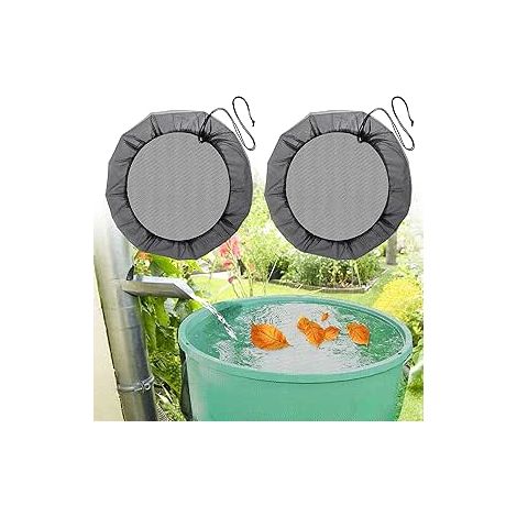 2er Pack verstellbare Schutznetze für Regentonnen Ø90 cm – Anti-Mücken (1/5)