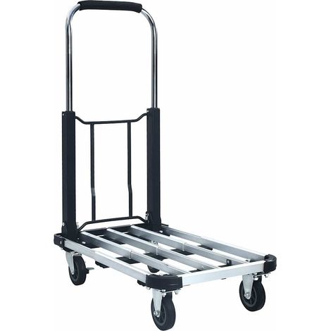 vidaXL Carrito de transporte plegable de aluminio plateado 150 kg (1/5)