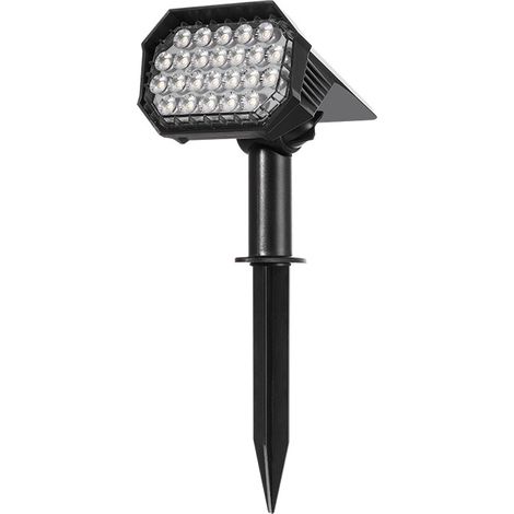 Lot de 2 LED Spot Solaire Extérieur Etanche IP65 Lumière Puissante Réglable, Lampe Solaire Exterieur Projecteur au Sol Eclairage Solaire Applique Extérieur de Chemin Jardin Garage Terrasse Cour