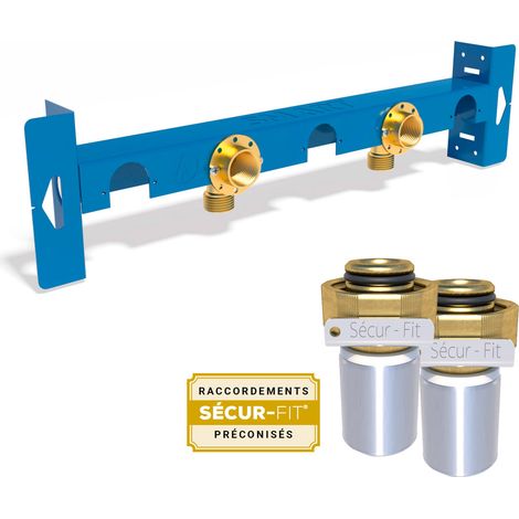 ANQUIER SMART U Sortie de cloison robinetterie entraxe 75 ou 150mm SE15040 + 2 raccords PER à sertir Ø16