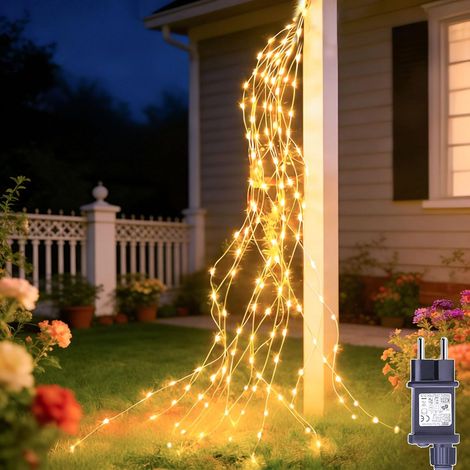 Guirlande Lumineuse 2M 400 LED Guirlande avec Prise, Minuterie, Télécommande, 8 Modes Lumières de Noël Étanche Guirlande Lumineuse Cascade pour Sapin de Noël Intérieure Extérieure Décoration (1/5)