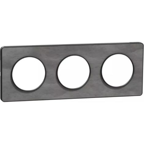 Schneider Electric – Plaque ardoise Schneider Odace Touch 3 postes horizontaux/verticaux 71mm – Finition anthracite – IK04 IP21 D – Usage professionnel