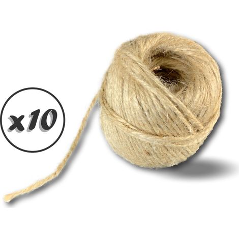 Ficelle jute Résistance à la rupture 30 kg Ø 2 mm x 90 m Corde naturelle - Quantité x10 - 30 kg - 2 mm - 90 m (1/5)