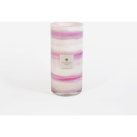 Vaso vetro artigianale lucido decorazione casa bomboniere Marble H 26 - Lilla
