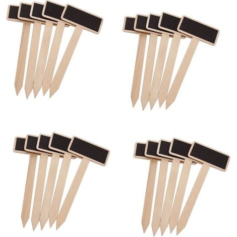 20 Pack Wooden Plant Labels, Outdoor Garden Labels, Seedling Labels, Vegetable Garden Labels, Plant Labels - Rectangular, YMYNY (1/4)