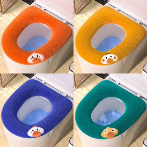 Ensemble de 4 housses de siège de toilette chauffantes et lavables (4 couleurs) (1/5)