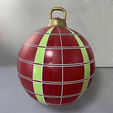 Boule de Noël gonflable décorative de 60 cm pour l'extérieur, en PVC, géante, pour sapin de Noël, sans lumière. (1/5)