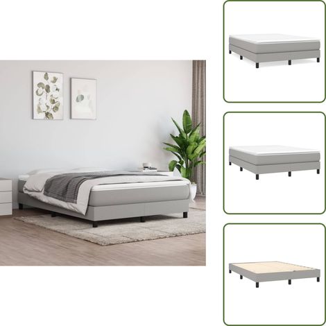 Cama gris claro - vidaXL Estructura de cama con somier tela gris claro 140x200 cm - Cama de tela