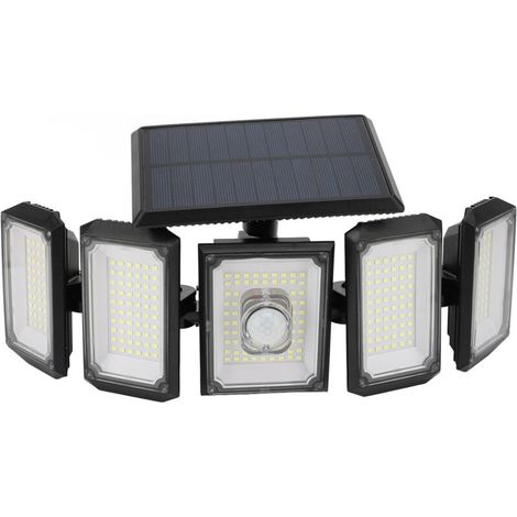 300-LED-Solar-Außenleuchte mit Bewegungsmelder, Garagenwandleuchte mit Fernbedienung, IP65 wasserdicht, 2er-Pack, DUBUNS