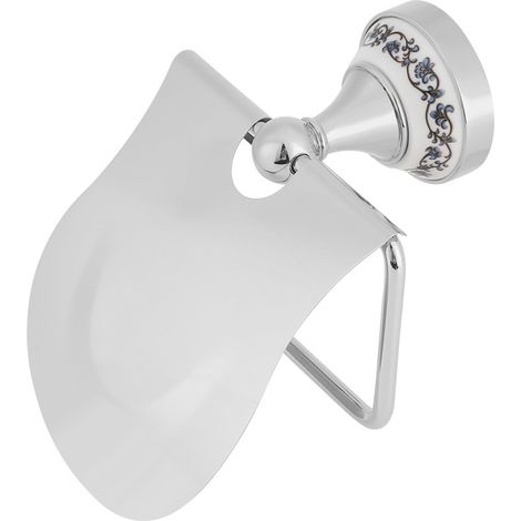 Portarrollos de baño pulido, soporte de pared, cubierta de papel higiénico plateada, 1 ud. (1/5)