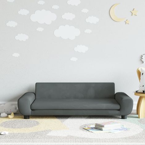 Canapé pour enfants gris foncé 100x54x33 cm velours vidaXL