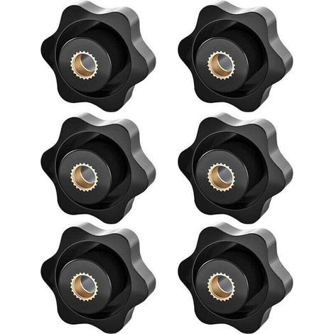 M8- knopf, Sternmutter, Rändelgewinde- knopf, M8- mutter, Sternkopf- mutternknopf, für Mechanik, Möbel, elektronische Geräte, 6er-Pack (1/4)