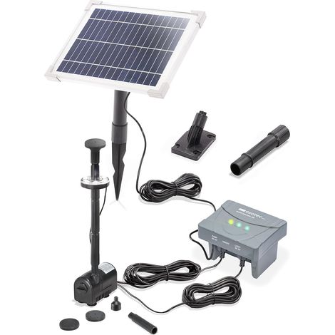 esotec Solar-Teichpumpenset 6/220 LED mit 6,4V/4Ah LiFe-Akku Solarbrunnen 101023 (1/5)