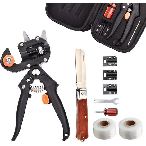 Ciseaux de Greffage, Pince Manuelle Sécateurs Outils de Jardinage, pour l’élagage et Le Greffage d’Arbres Fruitiers et Plantes, avec Couteau à Greffer et Accessoires (1/5)