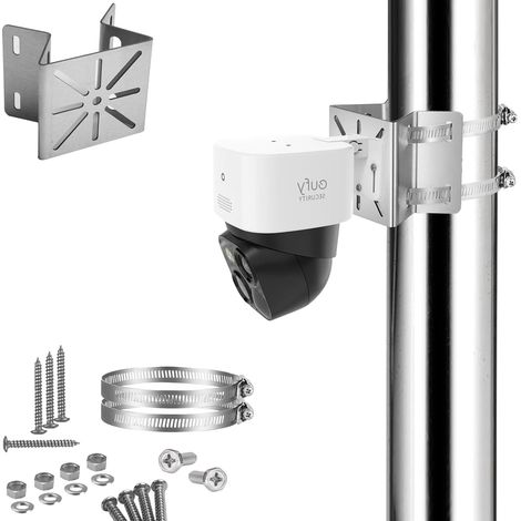 Support universel pour mât Compatible avec S340, d'autres Caméras de sécurité Extérieures, Support de caméra en acier inoxydable, adapté au montage en angle ou mural (1/5)