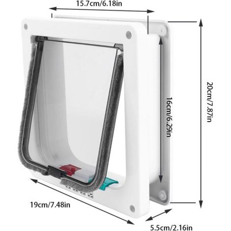 Chatière - SWT - Porte de Chat - Verrouillable - Blanc - Plastique (1/5)