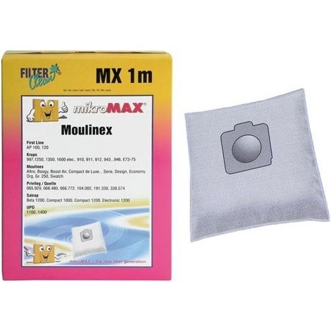 SAC ASPI NON TISSE X4+1FILTRE pour aspirateur MOULINEX