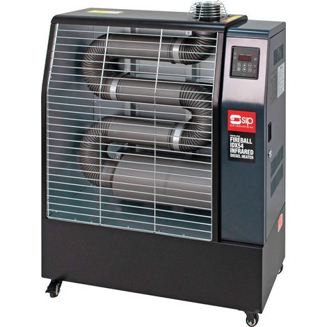 SIP FIREBALL IDX54 Industrial Infrared Diesel Heater with 3pc Flue Kit - L31 x W94.2 x H115.5 cm