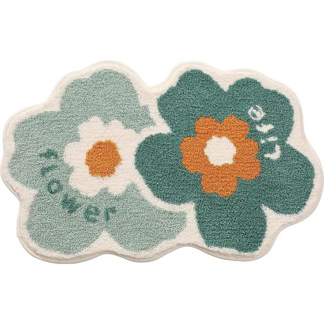 Tapis de salle de bain absorbant antidérapant à motif floral simple, tapis d'entrée frais, tapis de sol pour chambre, tapis de porte