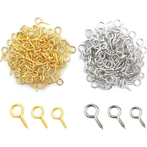 Lot de 600 Petit Crochet a Visser,Vis Crochet Anneau a Visser,Mini Crochets en Métal œillets de Vis Boulons à œillets Pour Quincaillerie Projets D'Artisanat et Les Loisirs Créatifs (13mm/10mm/8mm) (1/5)