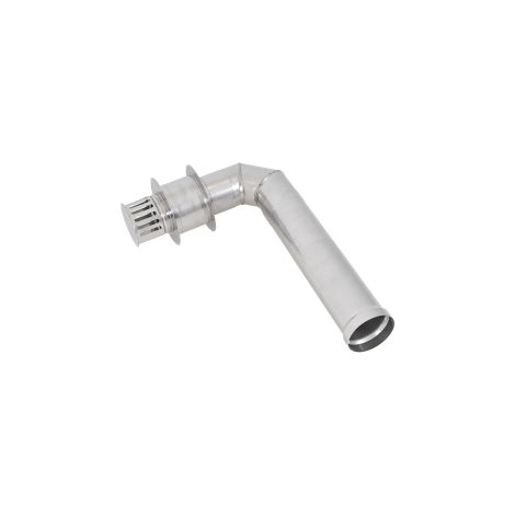 Stainless steel evacuation set with wall bushing, 90 mm connection for the TTulpe Indoor B-6 THEFLU007