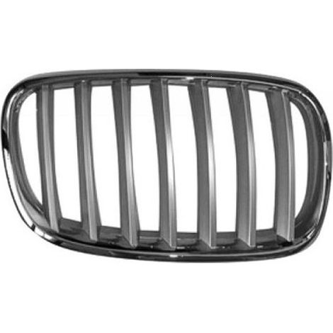 Grille de calandre avant droite titane et chromée BMW X5 2 E70 2007-2013