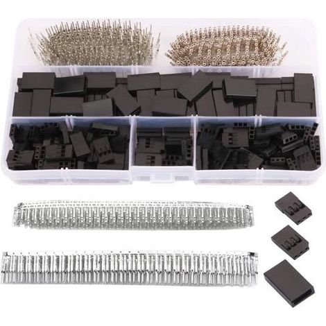 Ensemble de Connecteur de Servo 2 Prises 3 Broches Mâles et 3 Broches Femelles pour DIY Rallonges de Servo RC Voiture Heli, 720Pcs Jr/Hitec/Spektrum/Futaba Style Servo Plugs Connecteur (1/5)