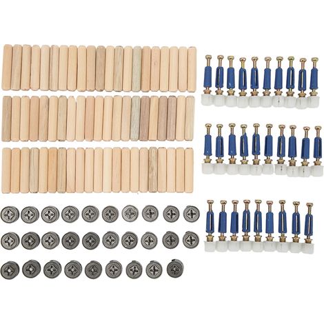 Kit de connexion pour roue excentrique 3 en 1, écrou et vis renforcés, fixations pour panneaux de meubles et tableaux, roue excentrique de 15 mm (1/5)
