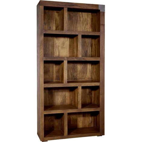 scaffale in legno di Mango 100x35x204 marrone laccato AMSTERDAM 21