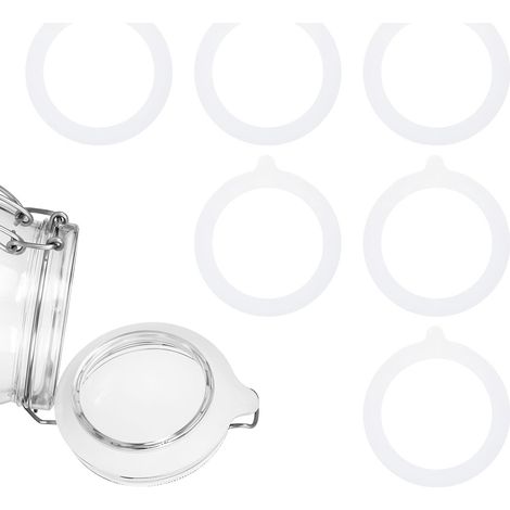 Anneaux de conserve - Anneaux en silicone, joint sans colorant - Lot de 6 - Anneaux en caoutchouc pour bocaux de conserve - Réutilisables - Anneaux de rechange - Joints en caoutchouc de rechange (1/5)