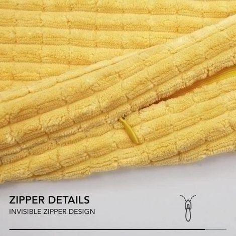 Set di 2 federe per cuscini in velluto giallo senape 40x40 cm per soggiorno. Federa decorativa per cuscino. (1/3)