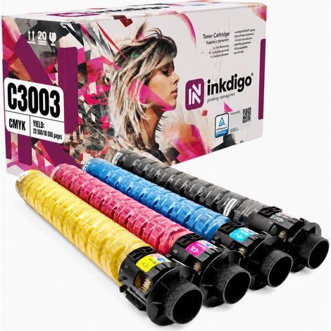 Toner Inkdigo 841817-841820 compatibile con Ricoh Aficio MPC3003sp MPC3004, certificato TÜV. (1/5)
