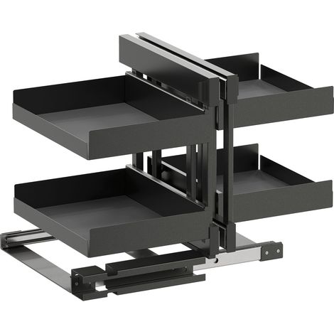 Vauth Sagel VS Cor Flex Eckschrank Auszug Set Essentio für Küchenunterschränke mit KB 1000mm inklsusive Ablage mit Antirutschmatte, lava (1/3)