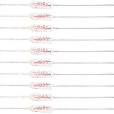 10 Pièces 250VAC 10A Fusible Thermique 133℃/271℉, Coupure de Fusible Thermique de Coque Métallique, Fusibles thermiques de type organique TF 72-250℃ (133℃). (1/5)