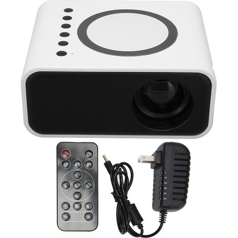 Mini projecteur portable Full HD 1080p LED pour home cinéma, compatible iOS, Android et ordinateurs portables, blanc, prise US. (1/5)