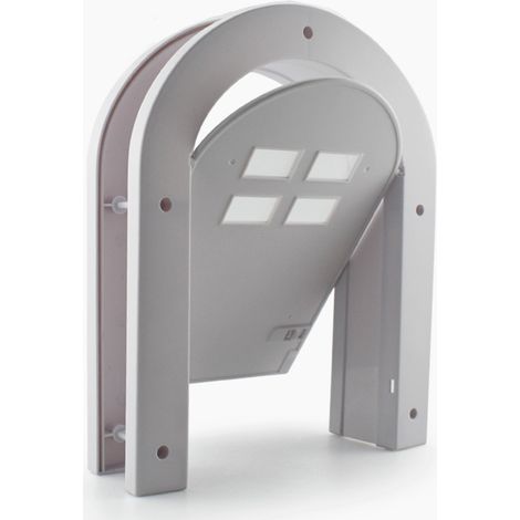 Sollbry Puerta para gatos de interior con forma única, puerta para mascotas, con cerradura para perros y gatos de hasta 150 cm, fácil instalación y segura, ideal para amantes de las mascotas (blanca) (1/4)