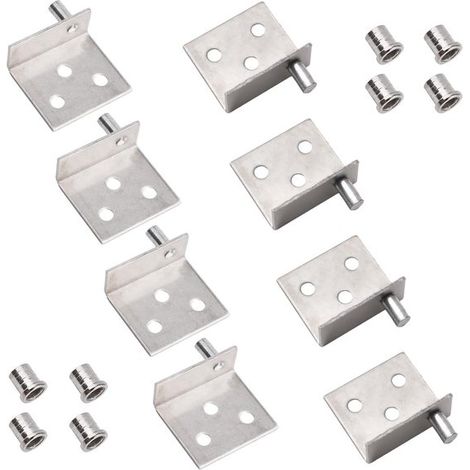 Charnières Lot de 4 en Acier Inoxydable Noir - Charnières de Meuble et Porte Solides et Durables pour Cuisine et Salle de Bain (1/5)