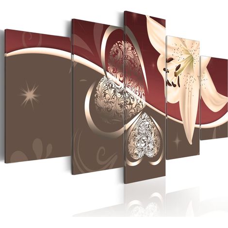 Quadro - Astrazione con giglio - 5 pannelli - 100x50 (1/4)