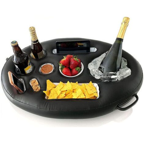 QORVA
-Plateau de bar de glace gonflable de l'eau de PVC sur l'eau boisson gonflable tasse porte - gobelet de boisson de partie, 71x50cm,de