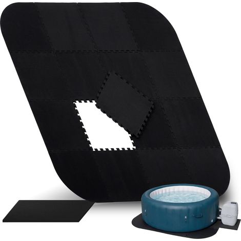 Tapis de Piscine, Lot de 17, 1,2×216×216 cm, Mousse EVA, Noir (1/5)