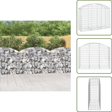 Panier de gabions arqué 150x50x100/120 cm Fer galvanisé - Paniers De Gabions - Mur De Gabions - Clôture De Jardin - Décoration Extérieure - Barrieres De Jardin (1/5)