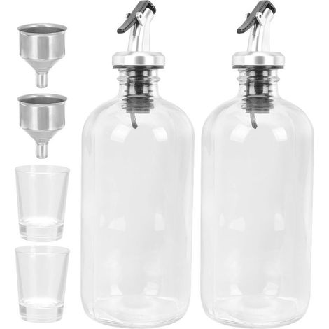 Distributeur de Bain Verre avec Gobelets Réutilisables et Entonnoir Ensemble Pratique pour Maison et Salle de Bain et Facile à Nettoyer (1/5)