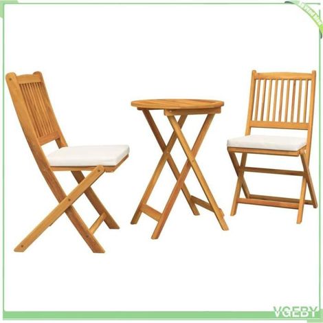 Ensemble bistro de jardin 3 pcs - FAFEICY - 42000948 - Bois d'acacia massif - Marron - Design moderne (1/5)